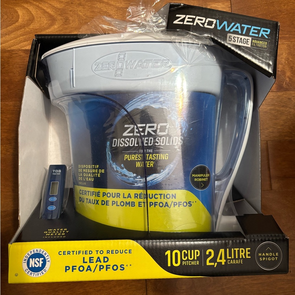 ZeroWater 10-Cup Water Filter Pitcher with TDS Meter
